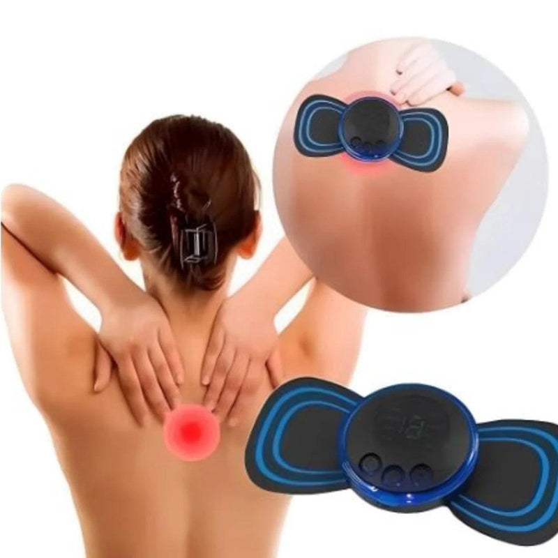 Mini Massageador Portátil Elétrico Cervical EMS – Alívio de Dores e Relaxamento Total para Pescoço, Lombar e Corpo