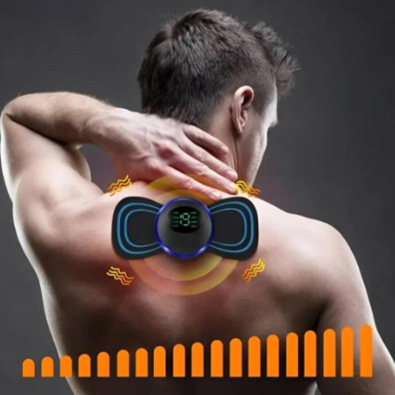 Mini Massageador Portátil Elétrico Cervical EMS – Alívio de Dores e Relaxamento Total para Pescoço, Lombar e Corpo